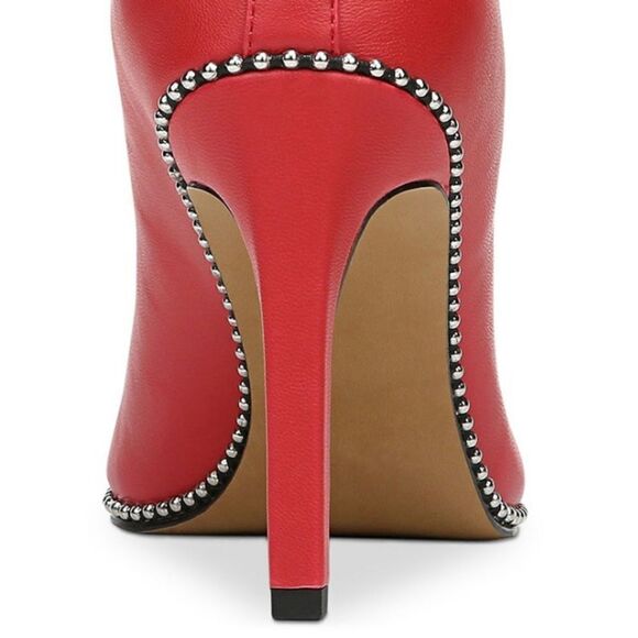 NWT BAR III Melanay 8.5/9/9.5/10 Red Leather High Heel Ankle Boots Booties w/Box - Picture 6 of 12